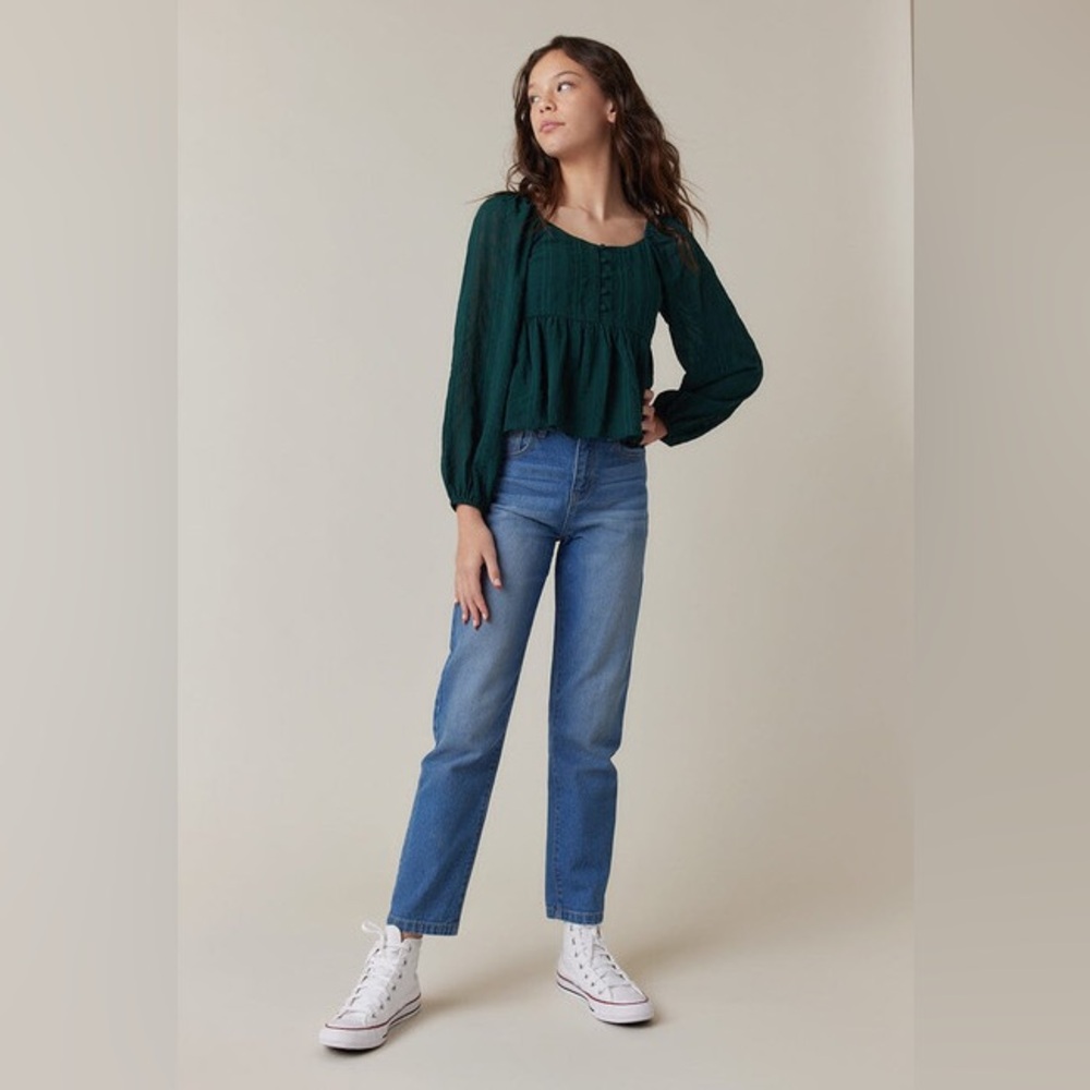 Francesca’s Button Babydoll Blouse